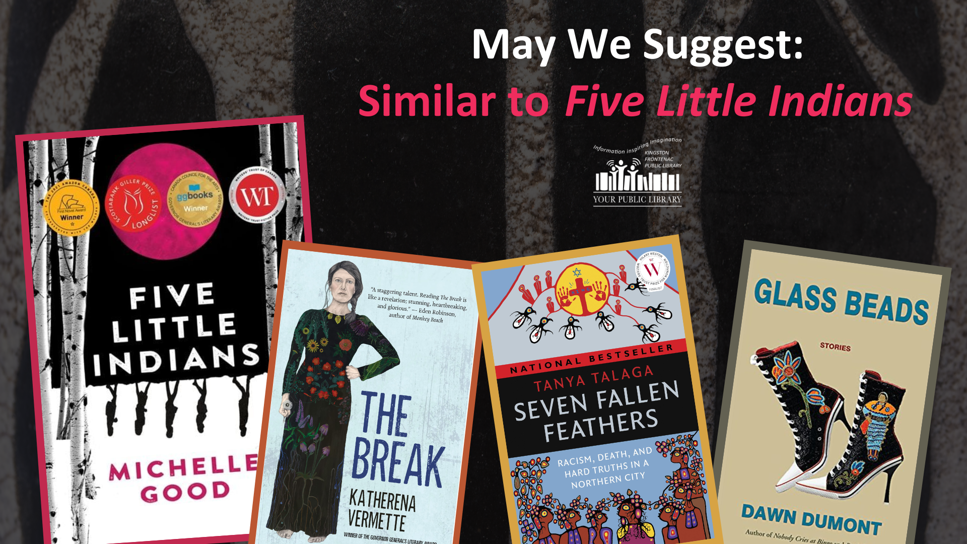 Four book covers and text reading May We Suggest: Similar to Five Little Indians
