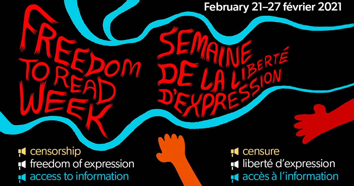 Freedom to read week. censorship, freedom of expression, access to information.  