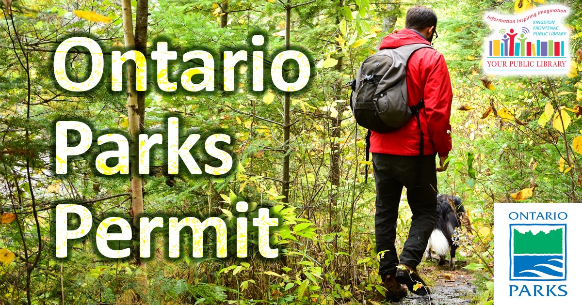 Ontario Parks Permit. Image of person hiking in the forest.