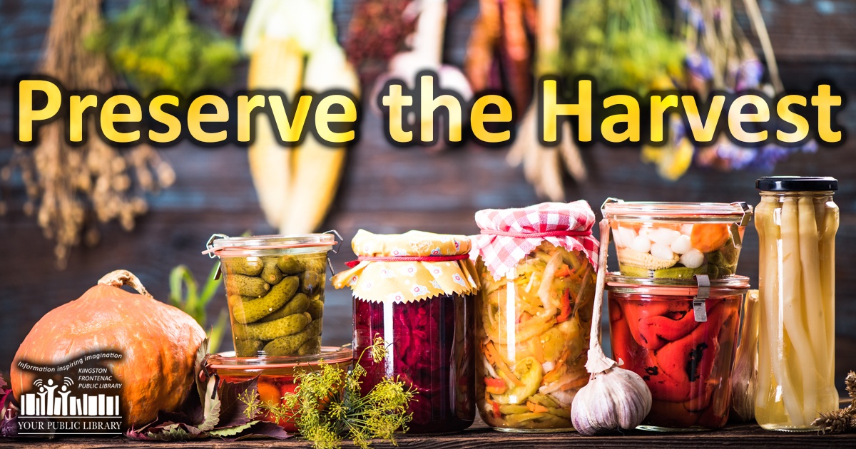 Preserve the harvest. Image of jars of pickles and jam.