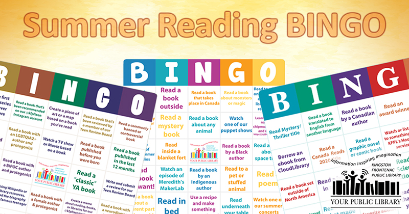 Image of bingo cards with text summer reading bingo