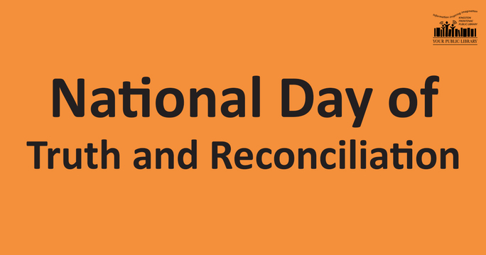 On an orange background, black text reads National Day of Truth and Reconciliation 