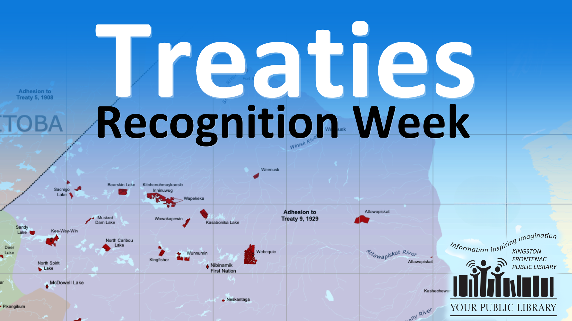 A treaty map of Ontario with text reading Treaties Recognition Week