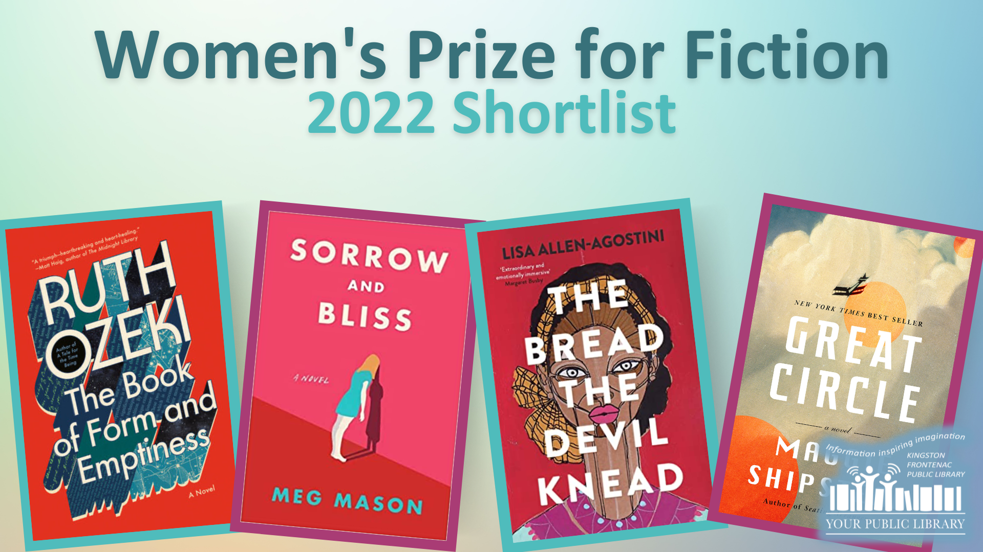 Four books with text reading Women's Prize for Fiction 2022 Shortlist