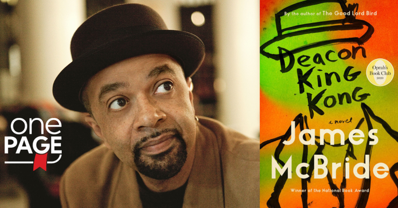 James McBride and the book cover of Deacon King Kong