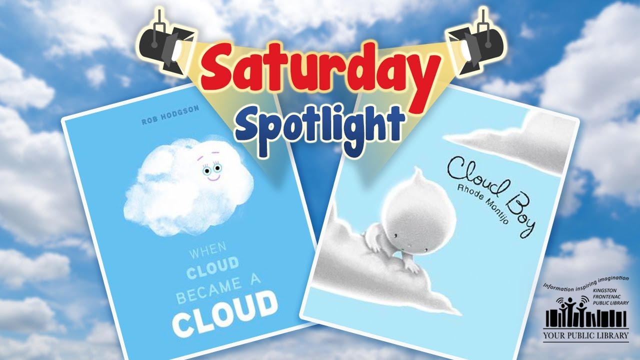 A collage of books on a cloudy background. Text reads Saturday Spotlight. 