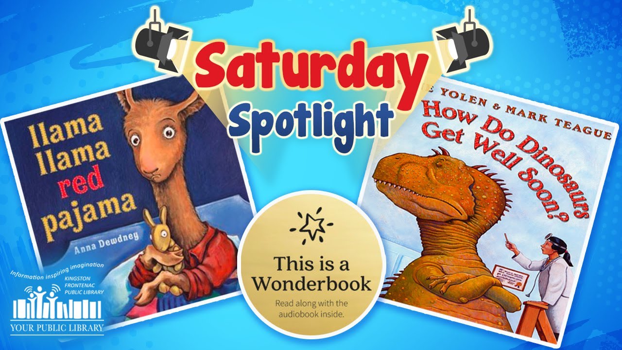 Two books with text reading Saturday Spotlight on a blue background.