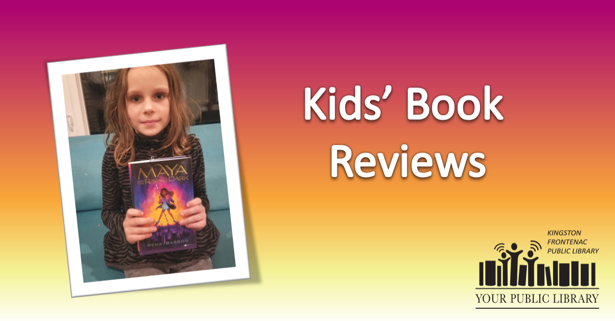 Kids' book reviews. Image of girl holding book
